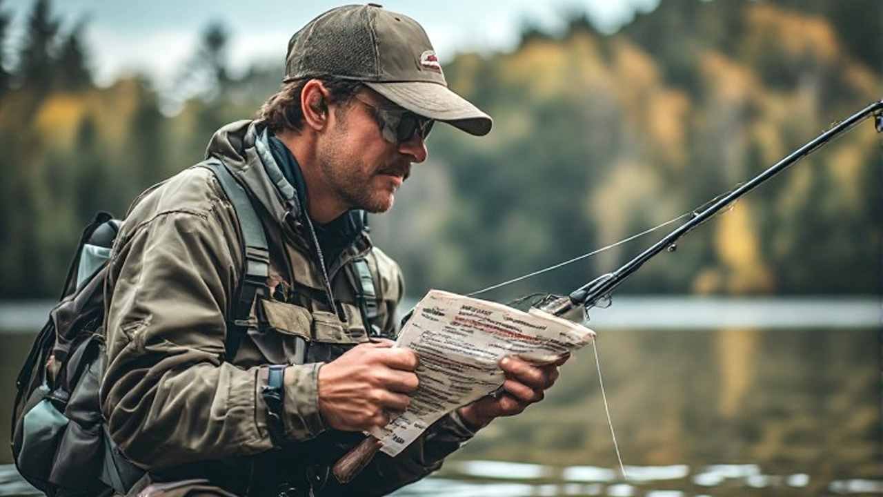 Alabama fishing license guide with an angler preparing for a fishing trip
